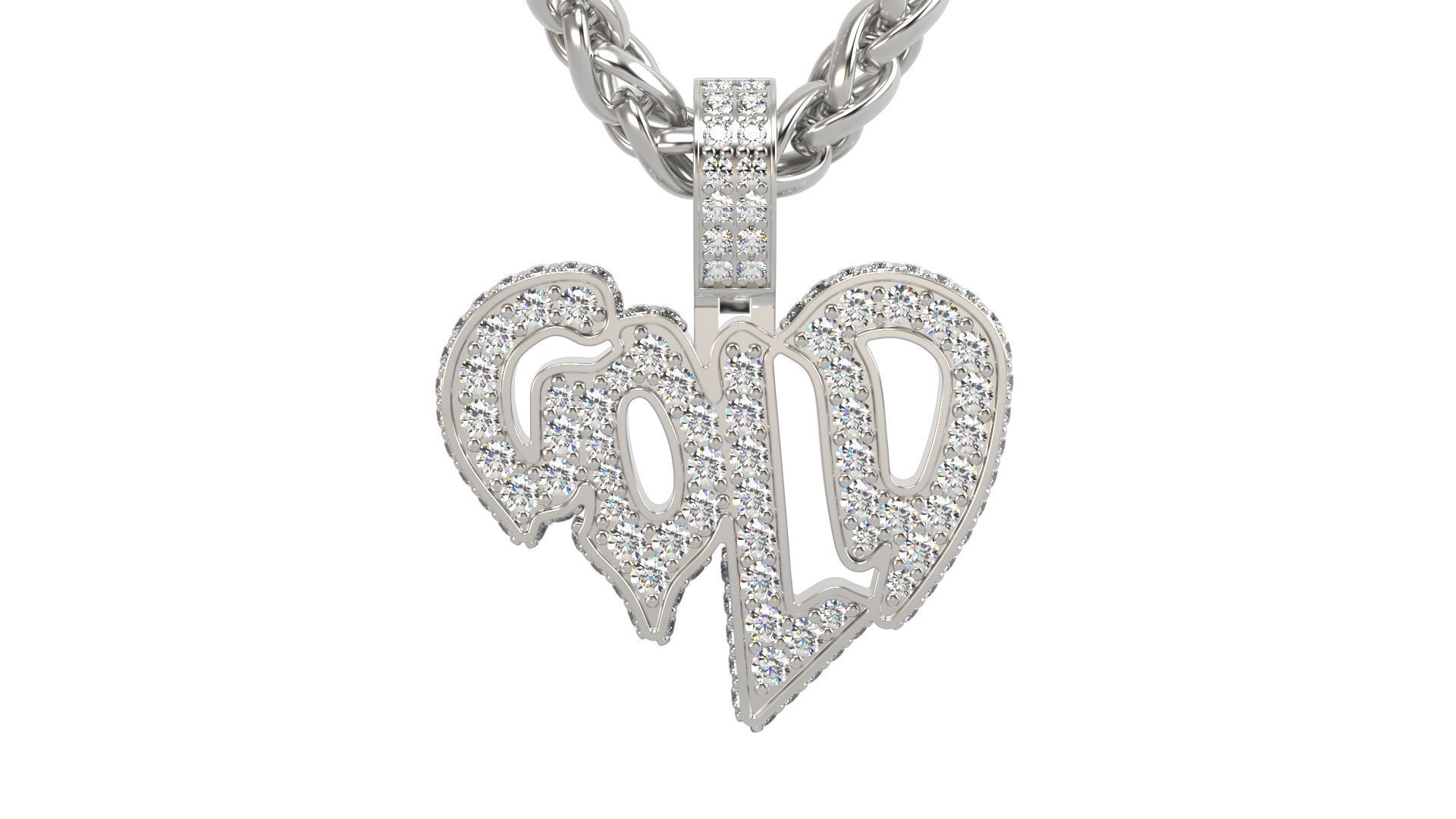 Pendant N 4  GOLD 3D print model_2