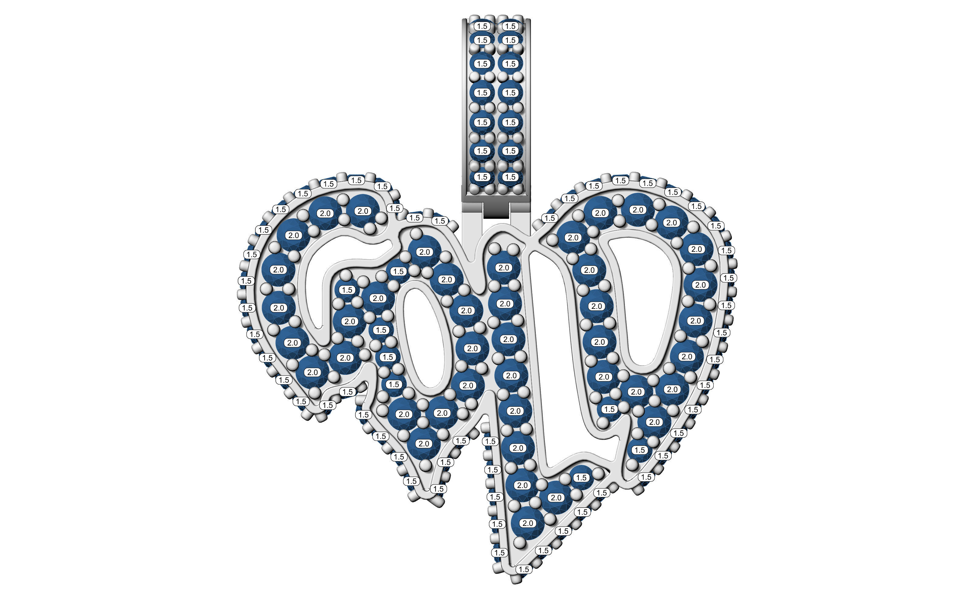 Pendant N 4  GOLD 3D print model_10