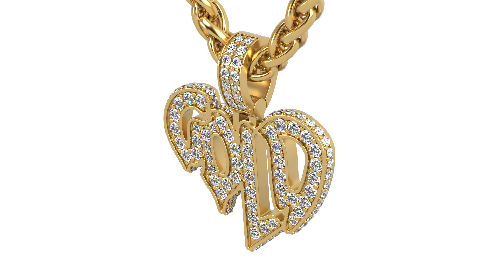 Pendant N 4  GOLD 3D print model_4