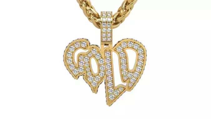 Pendant N 4  GOLD 3D print model