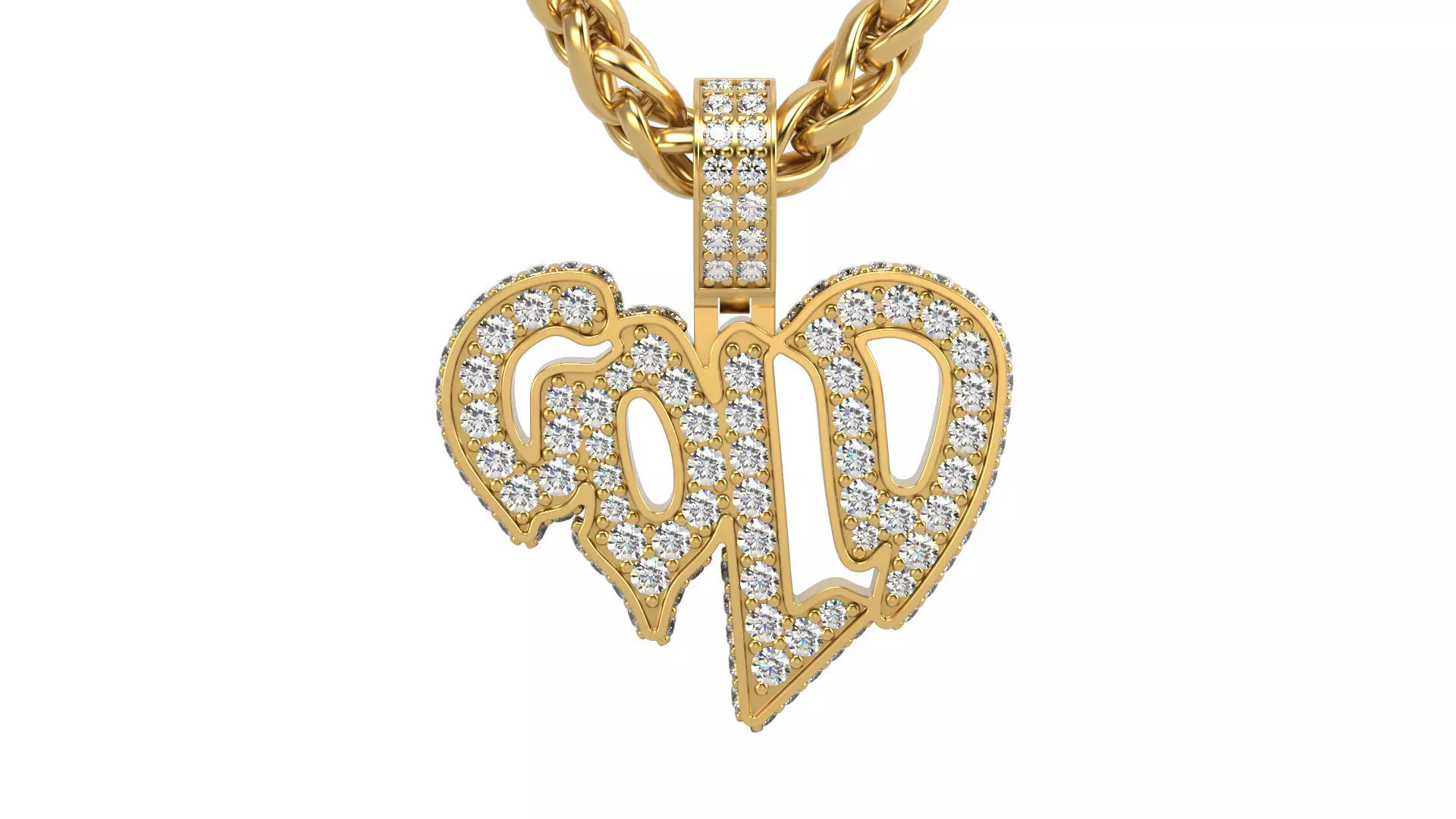 Pendant N 4  GOLD 3D print model_0