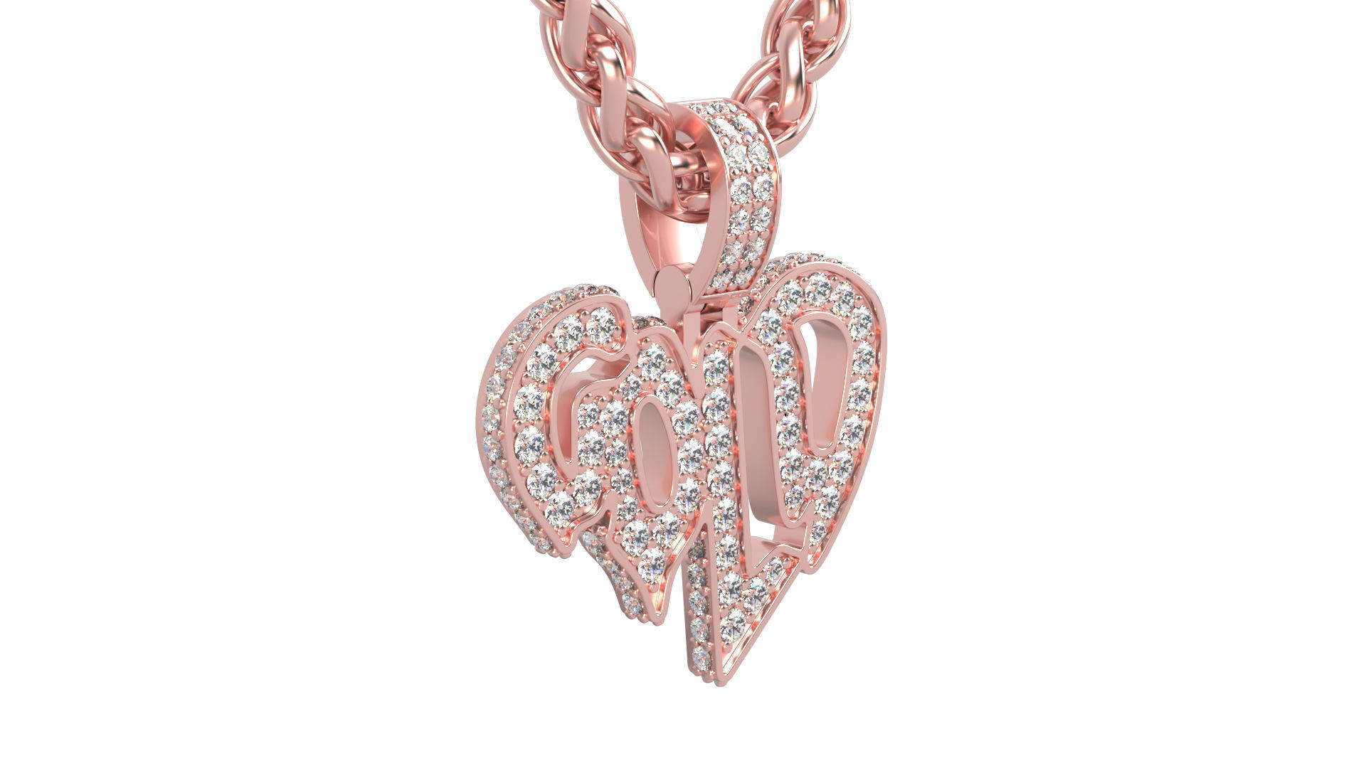 Pendant N 4  GOLD 3D print model_9