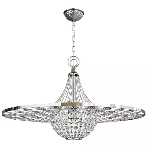 James R Moder Excelsior Chrome Crystal Chandelier