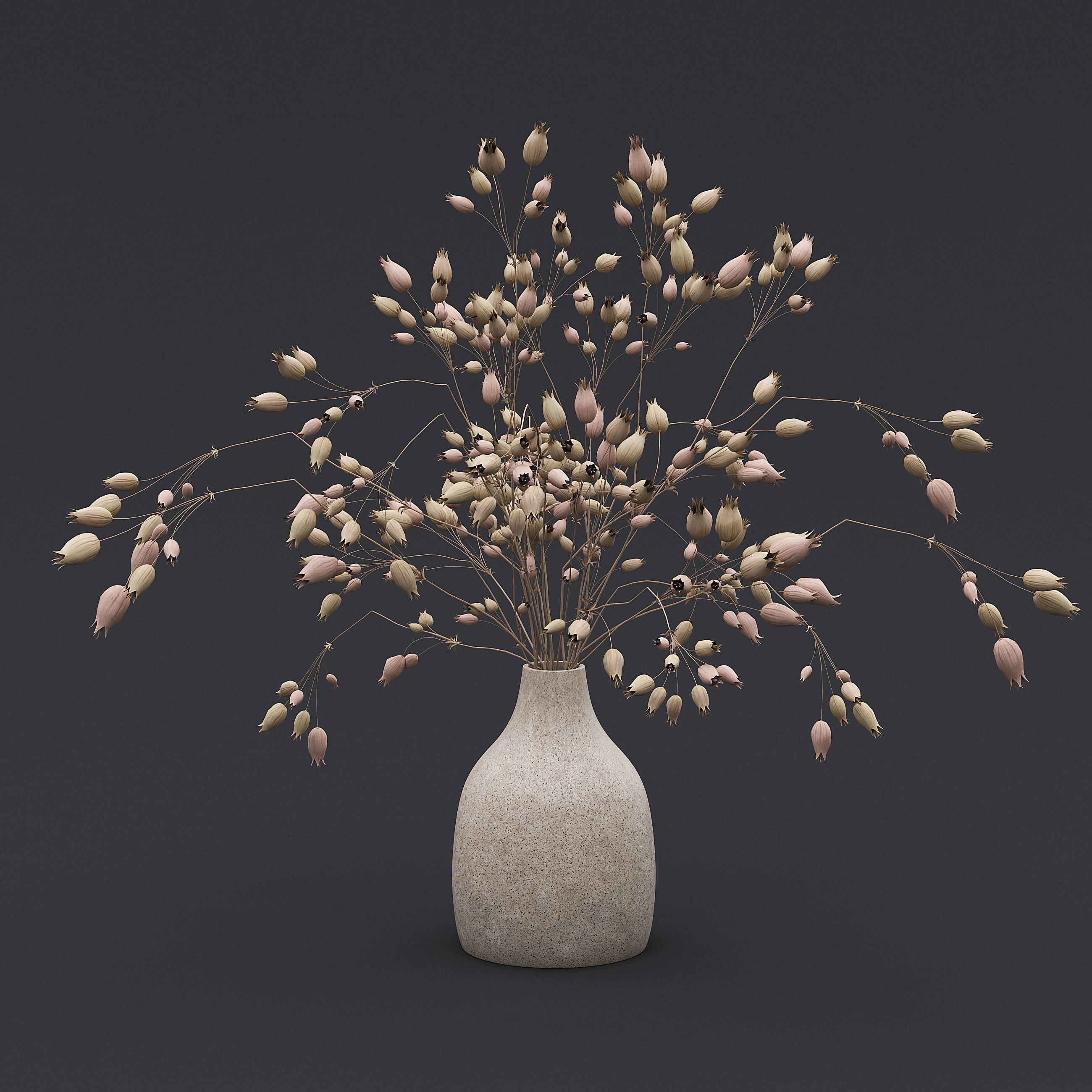 Dried Grass Flowers I 3D model_2