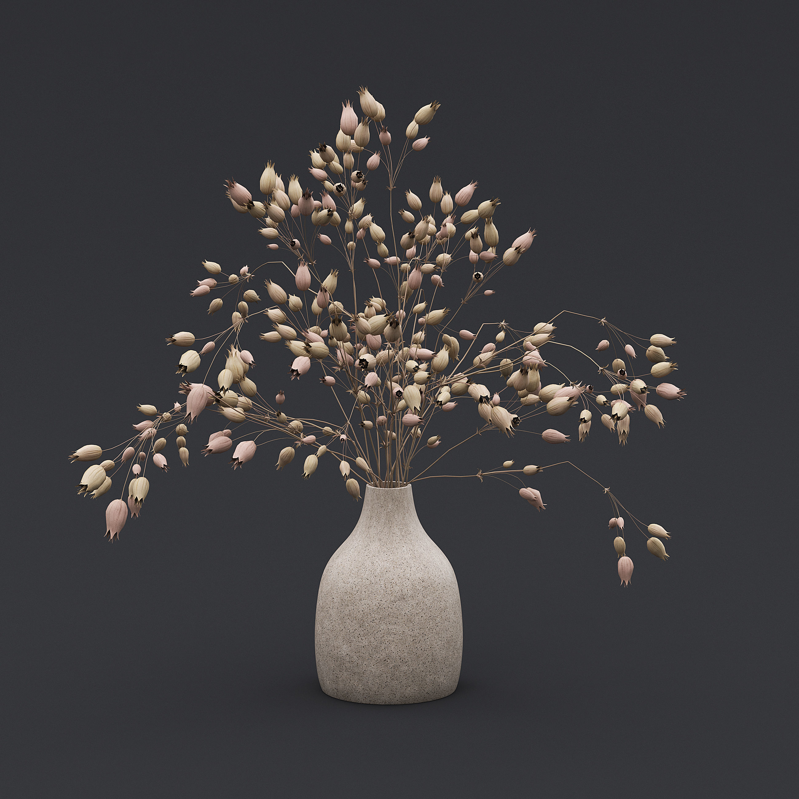 Dried Grass Flowers I 3D model_1
