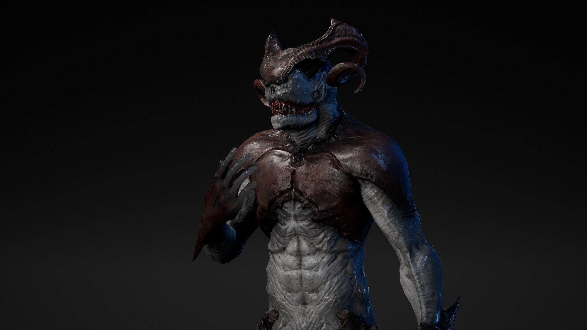 Demon  Low-poly 3D model_2