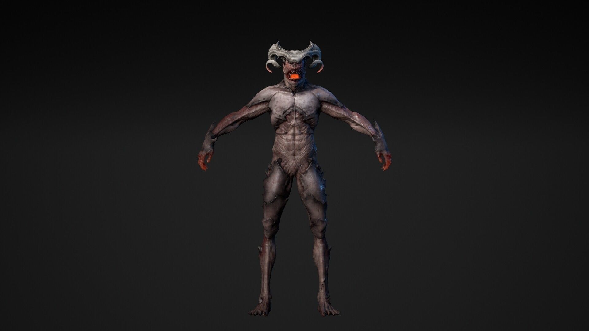 Demon  Low-poly 3D model_3