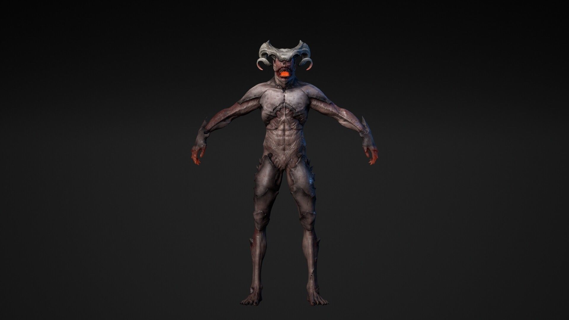 Demon  Low-poly 3D model_10