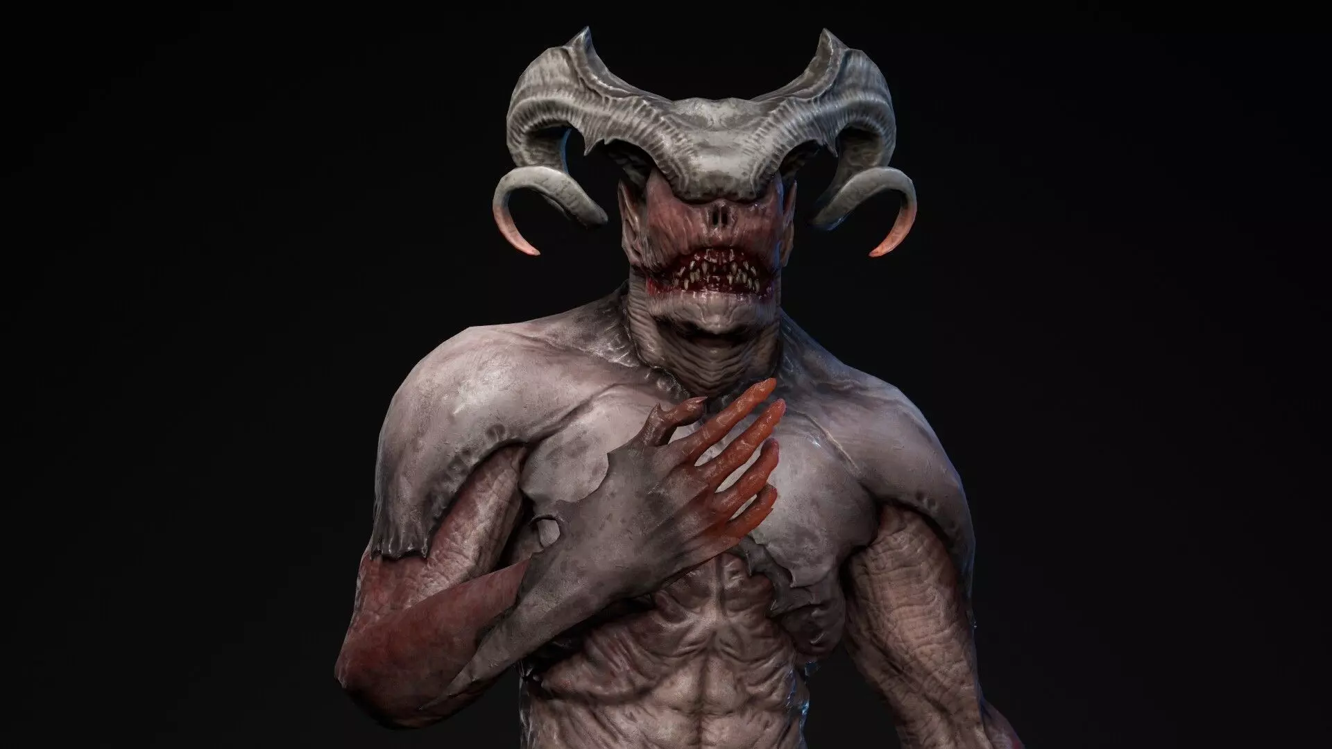 Demon  Low-poly 3D model_0