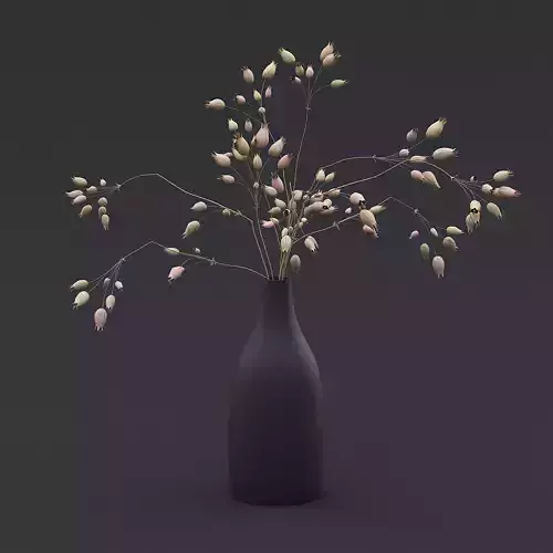 3D Dried Grass Flowers II 3D model