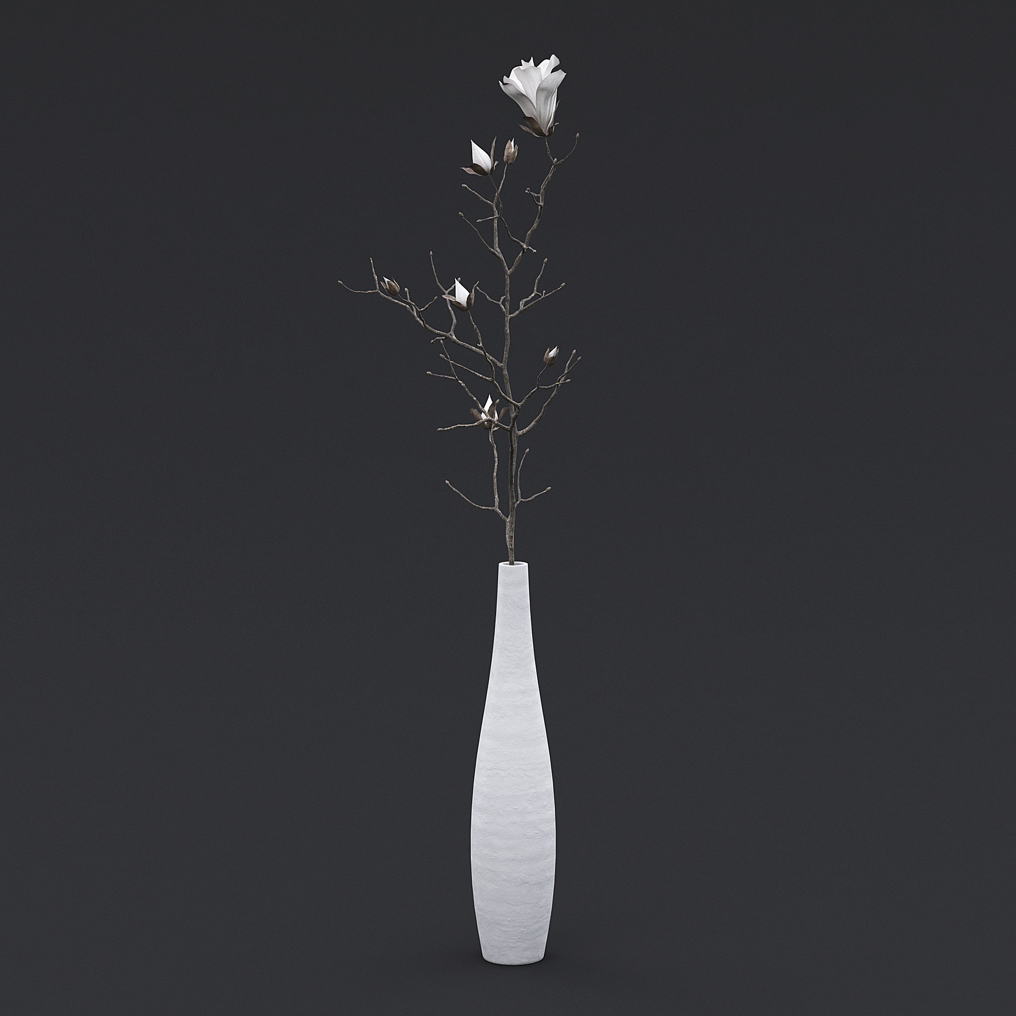 Dry Flowers In Vase II 3D model_3