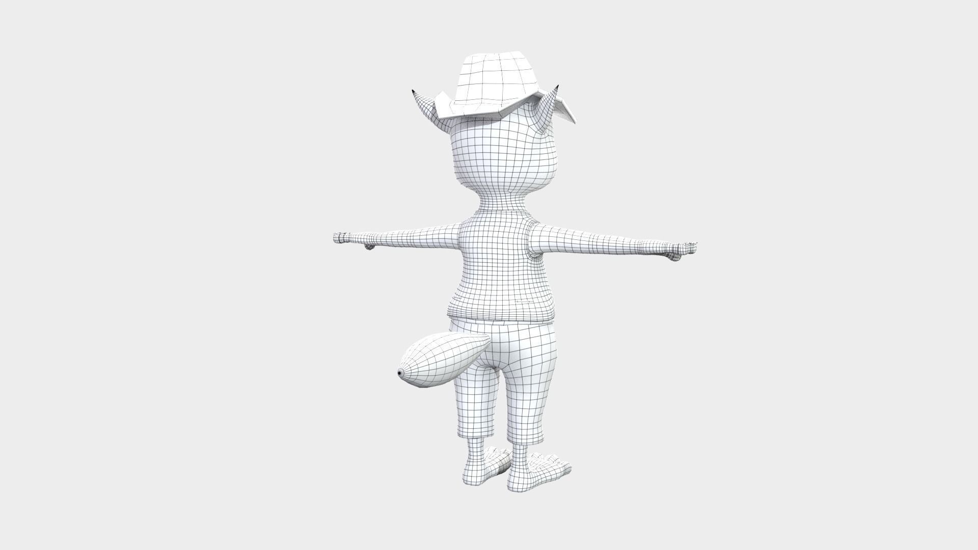 Cartoon Wolf Low-poly 3D model_11