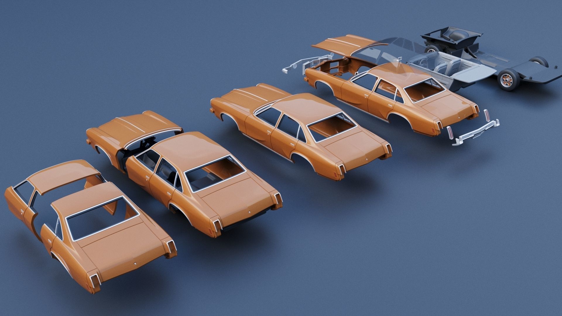 Oldsmobile Cutlass Salon 1973 3D print model_14