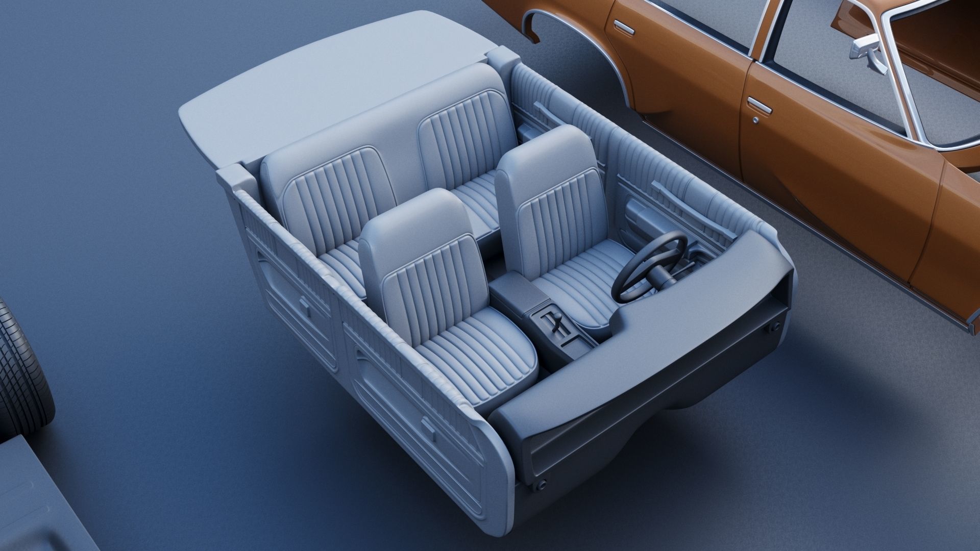 Oldsmobile Cutlass Salon 1973 3D print model_19