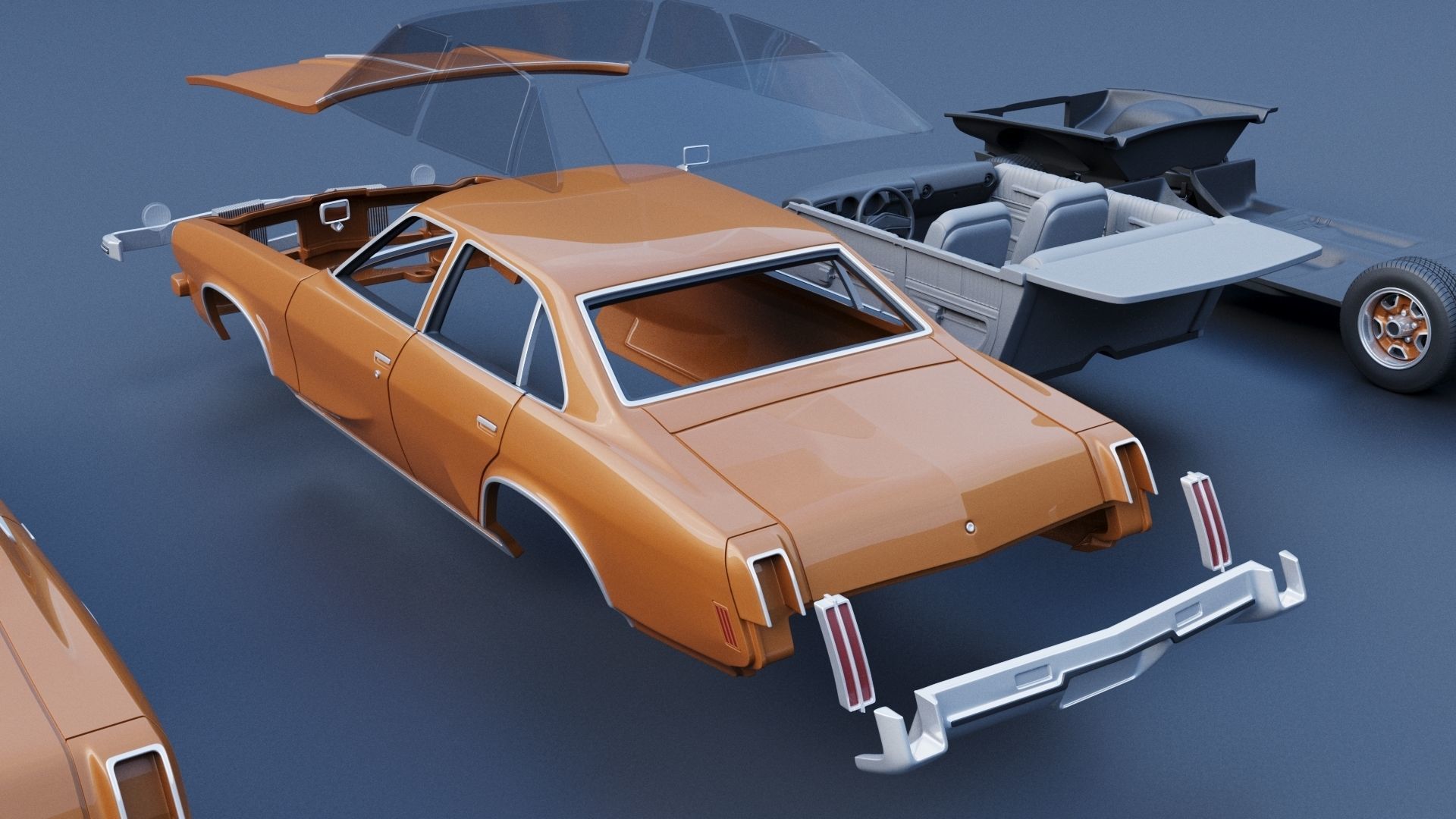 Oldsmobile Cutlass Salon 1973 3D print model_16