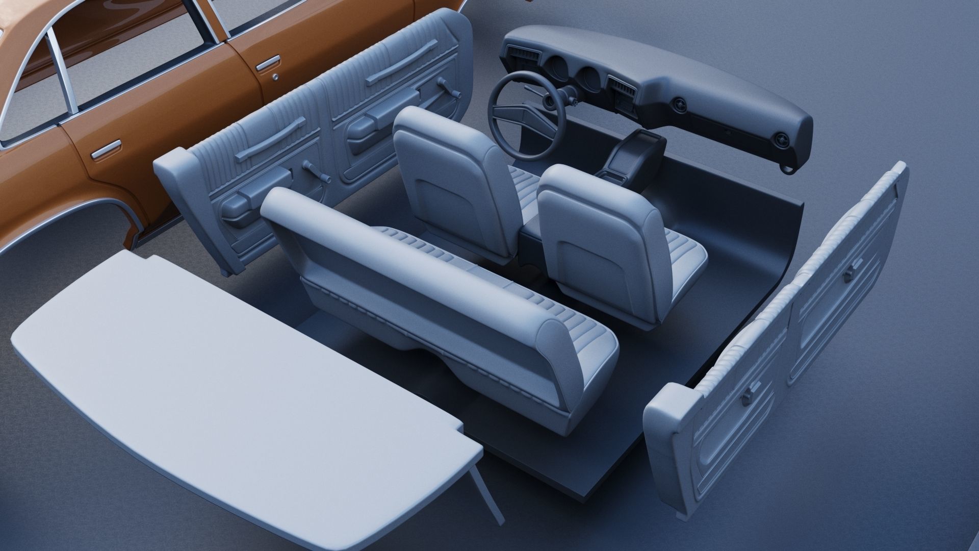 Oldsmobile Cutlass Salon 1973 3D print model_21