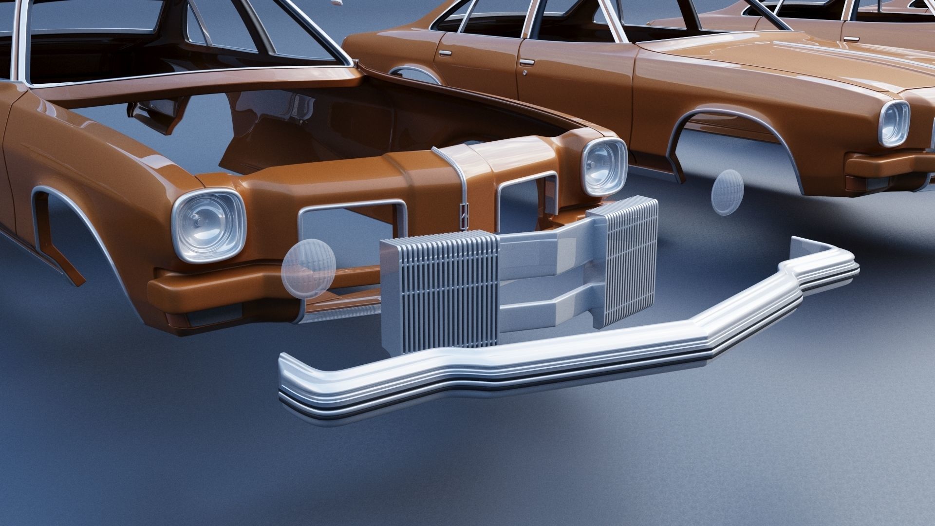 Oldsmobile Cutlass Salon 1973 3D print model_18