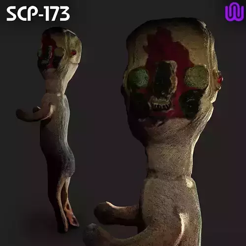 SCP-173 - Low-poly 3D model - Includes mod for SCP CB Free low-poly 3D model