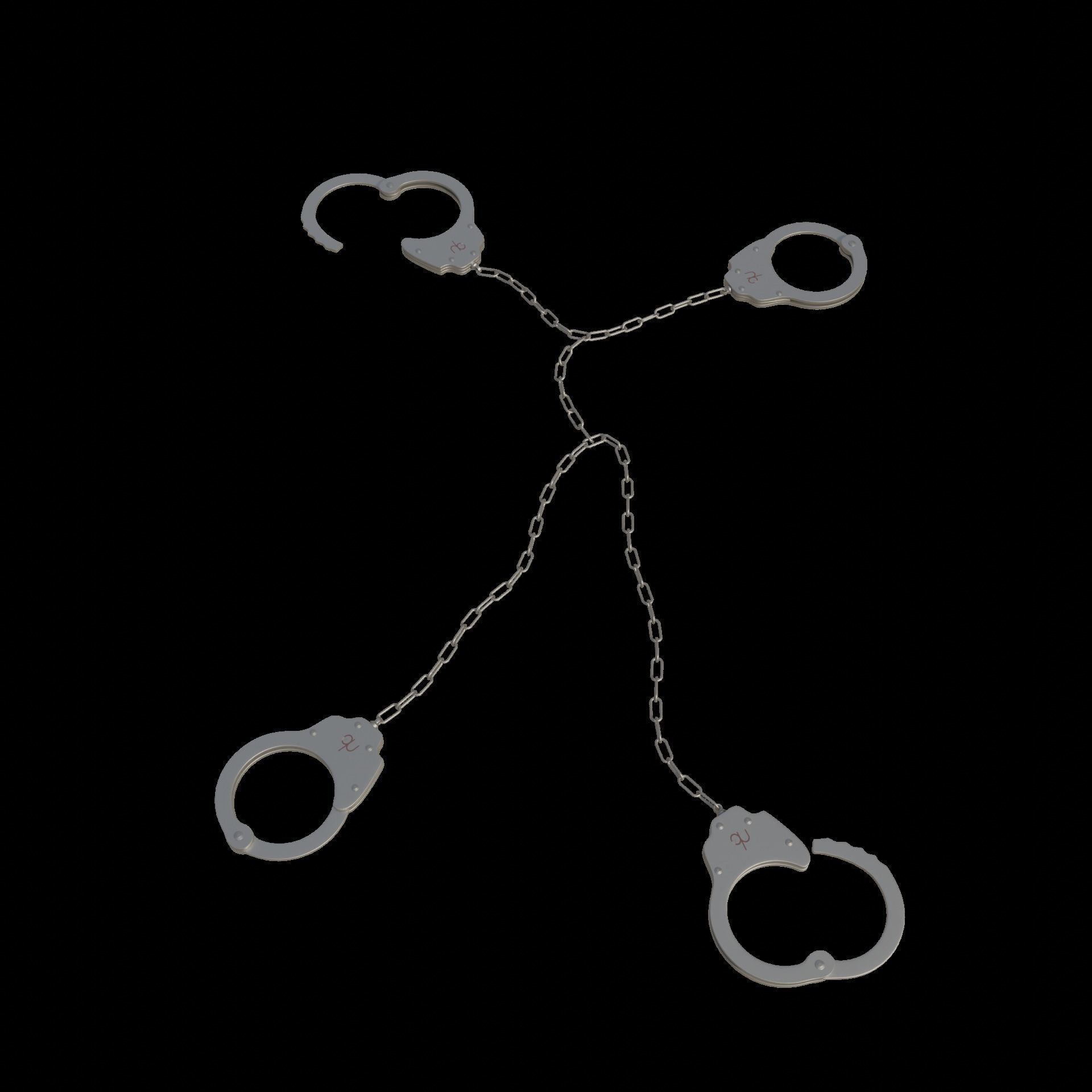 Prisoner Transport Chain Low-poly 3D model_3