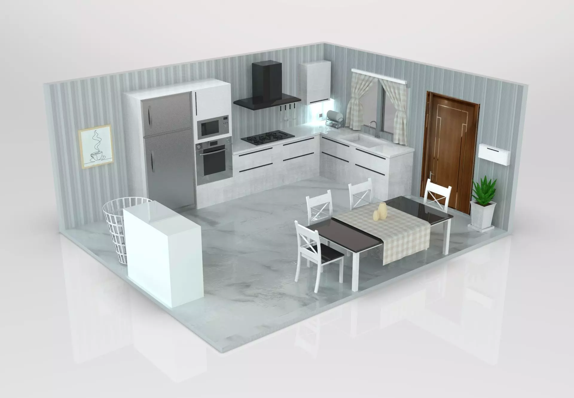 Elegant Modern Kitchen 3D model