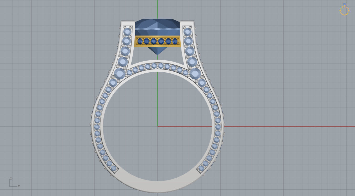 Ring with 3ct Stone 3D print model_8