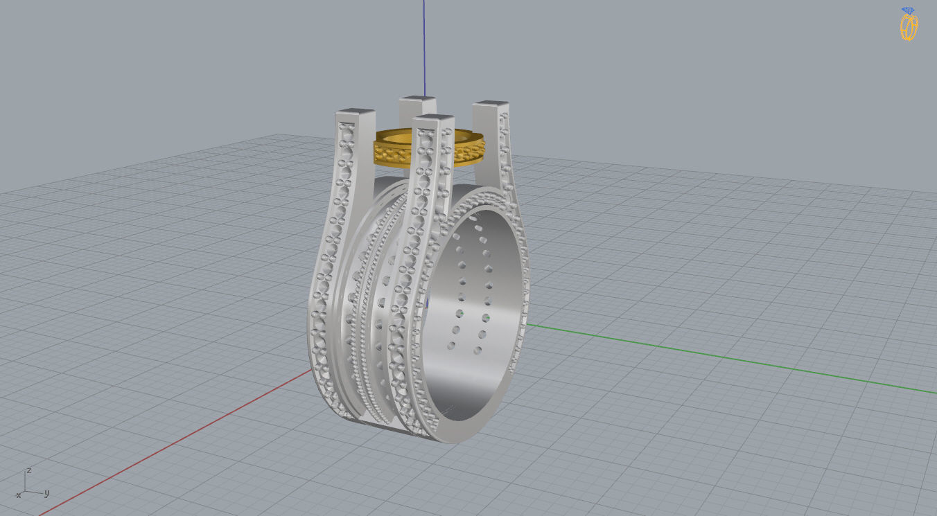 Ring with 3ct Stone 3D print model_13