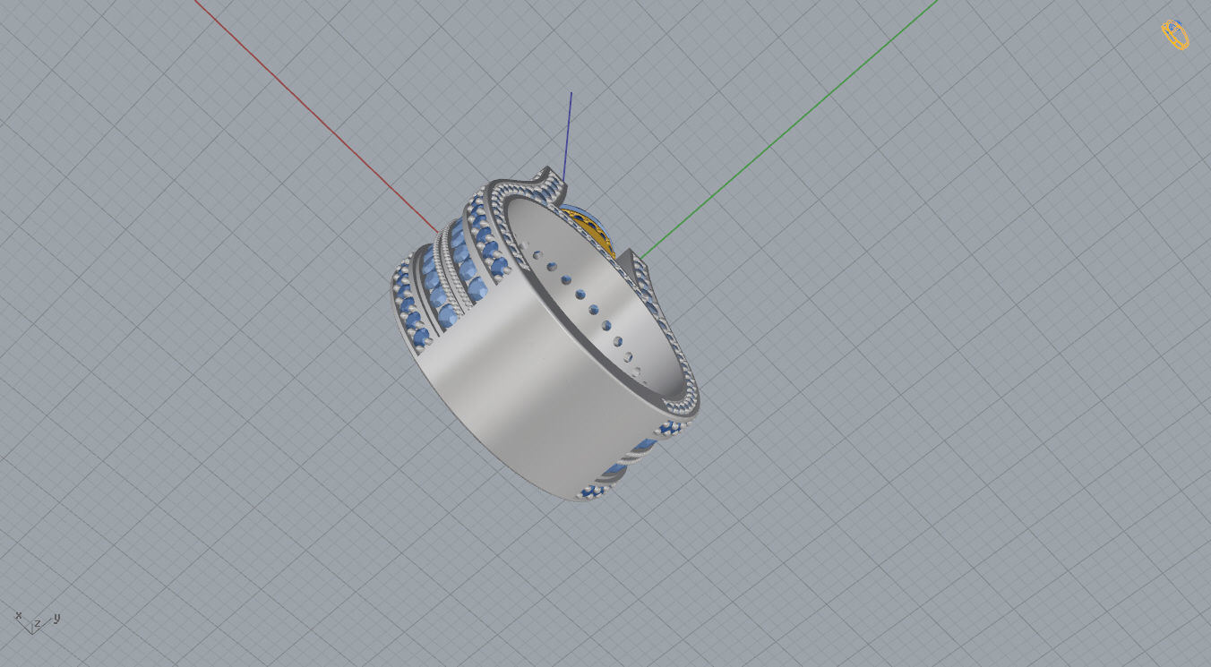 Ring with 3ct Stone 3D print model_12