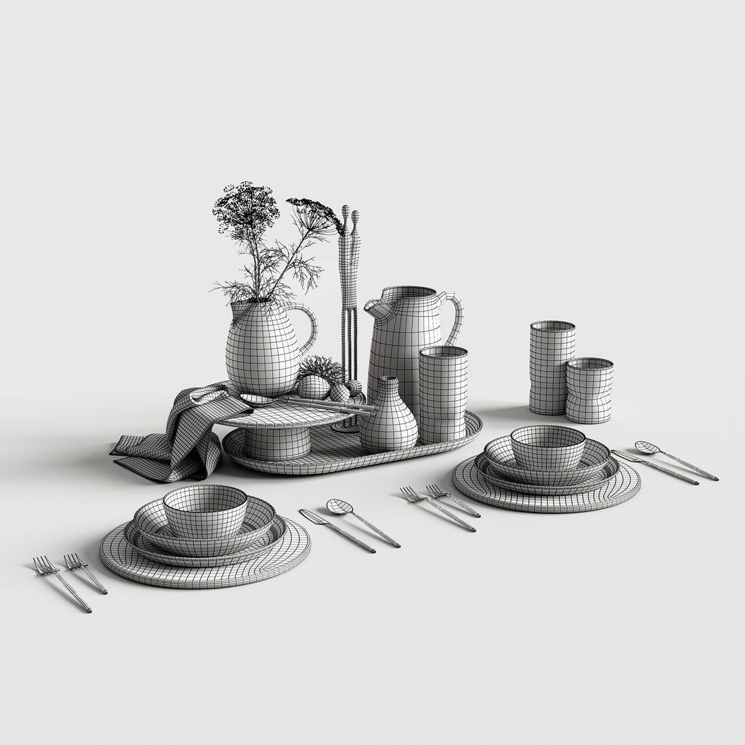 Table setting 3D model_5