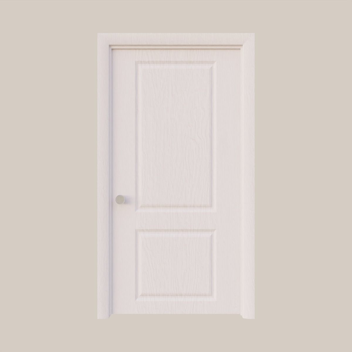 Two Panel Interior Door 3D model_2