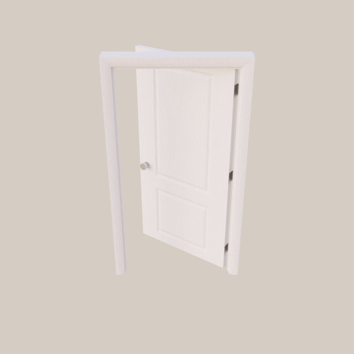 Two Panel Interior Door 3D model_7