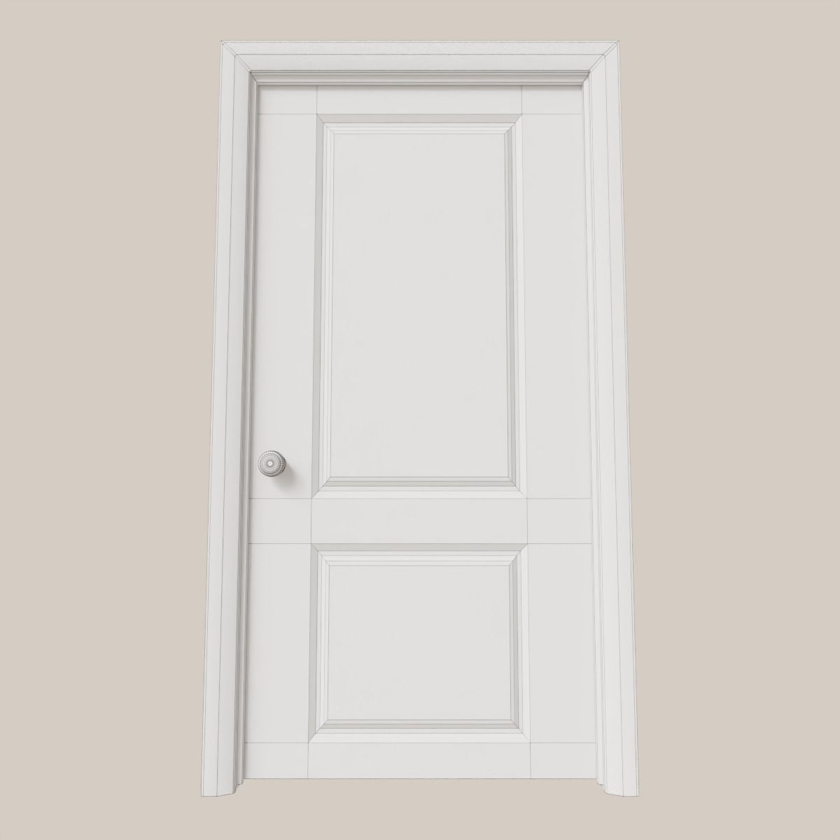 Two Panel Interior Door 3D model_9