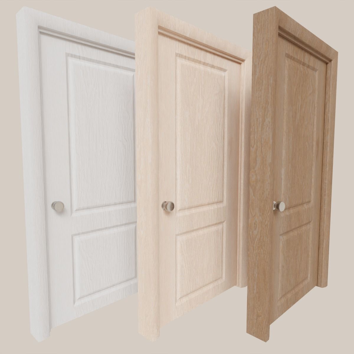 Two Panel Interior Door 3D model_1