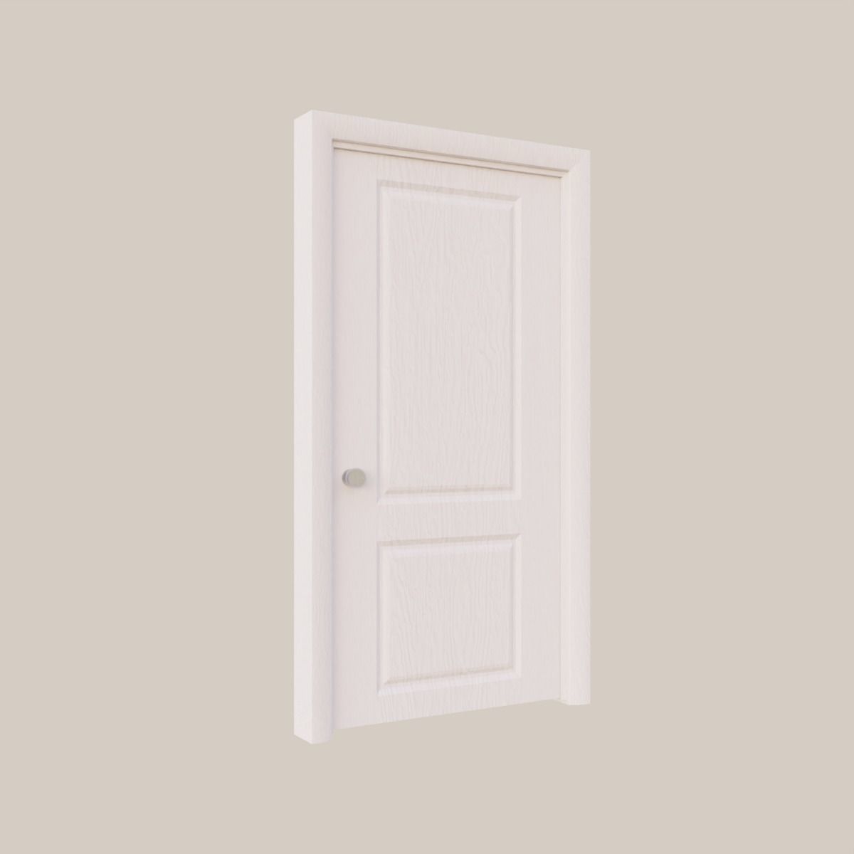 Two Panel Interior Door 3D model_3