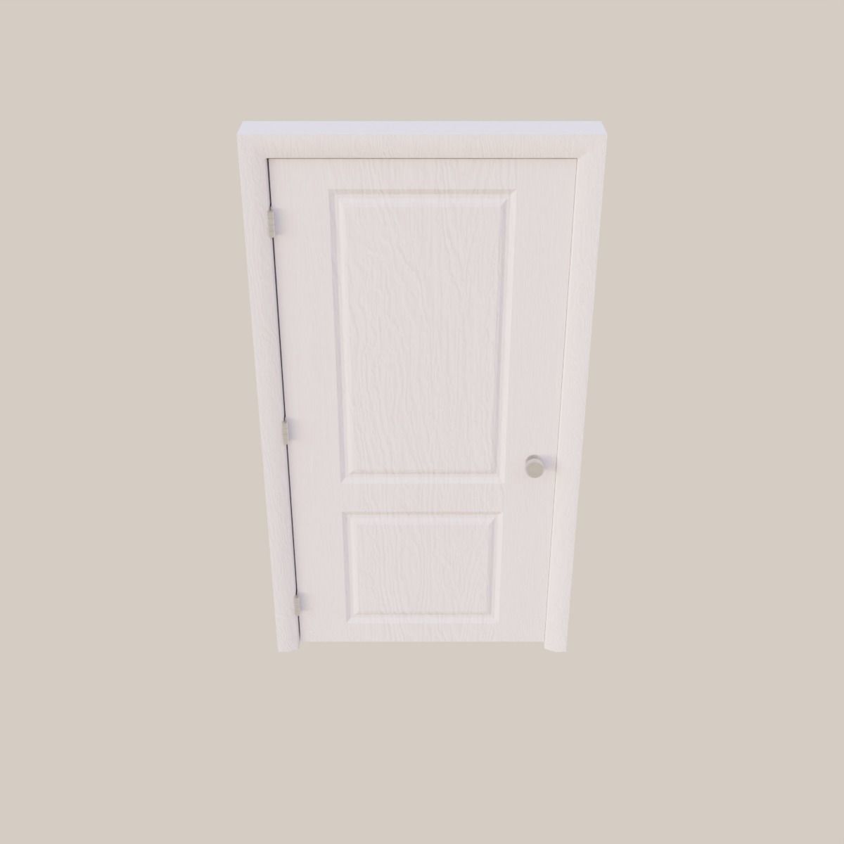 Two Panel Interior Door 3D model_5