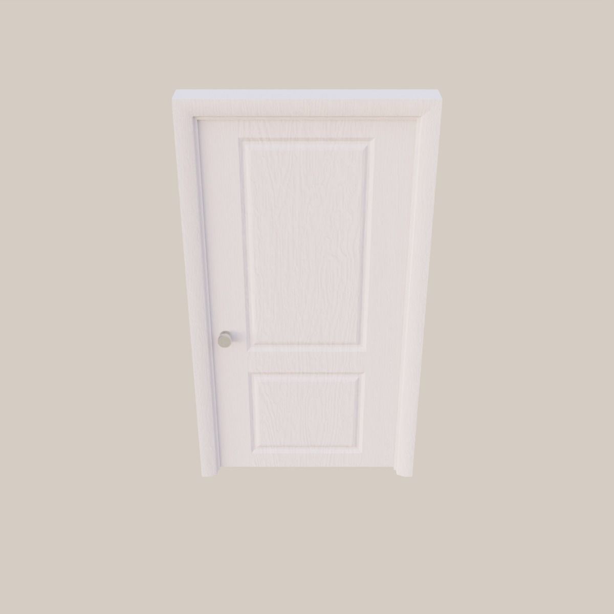 Two Panel Interior Door 3D model_4