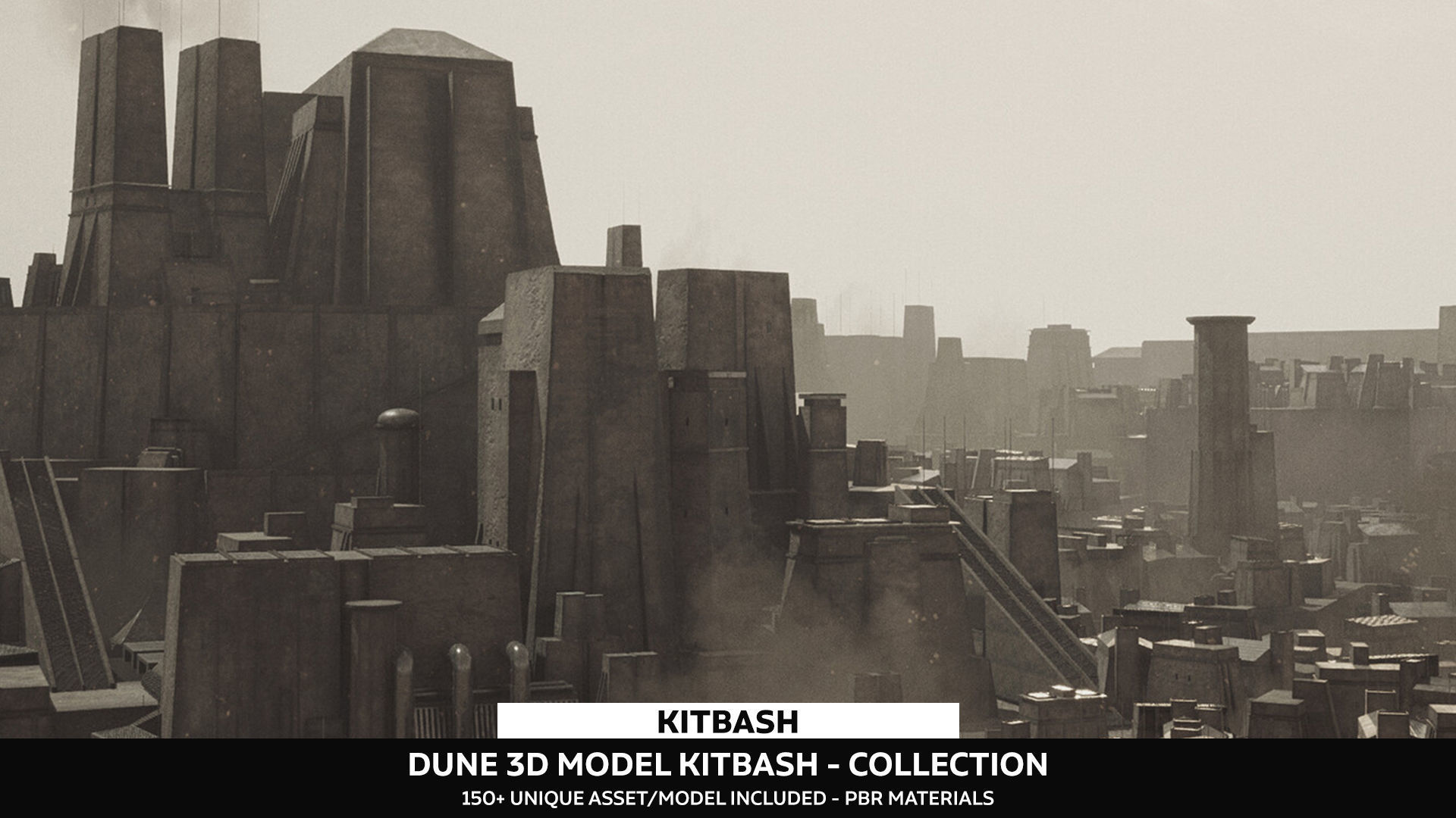 Dune Kitbash 3D Asset Model Collection Low-poly 3D model_1