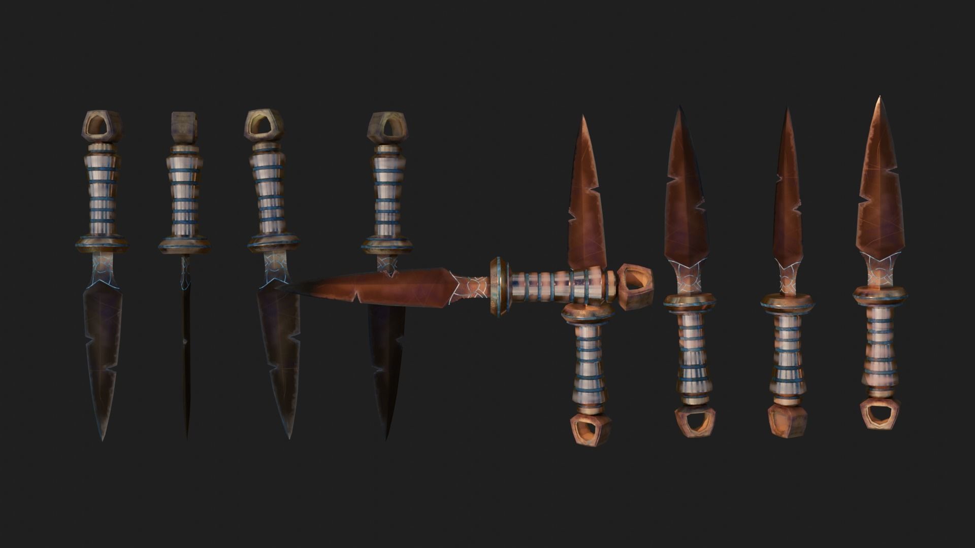 Bronze Knife Low-poly 3D model_3