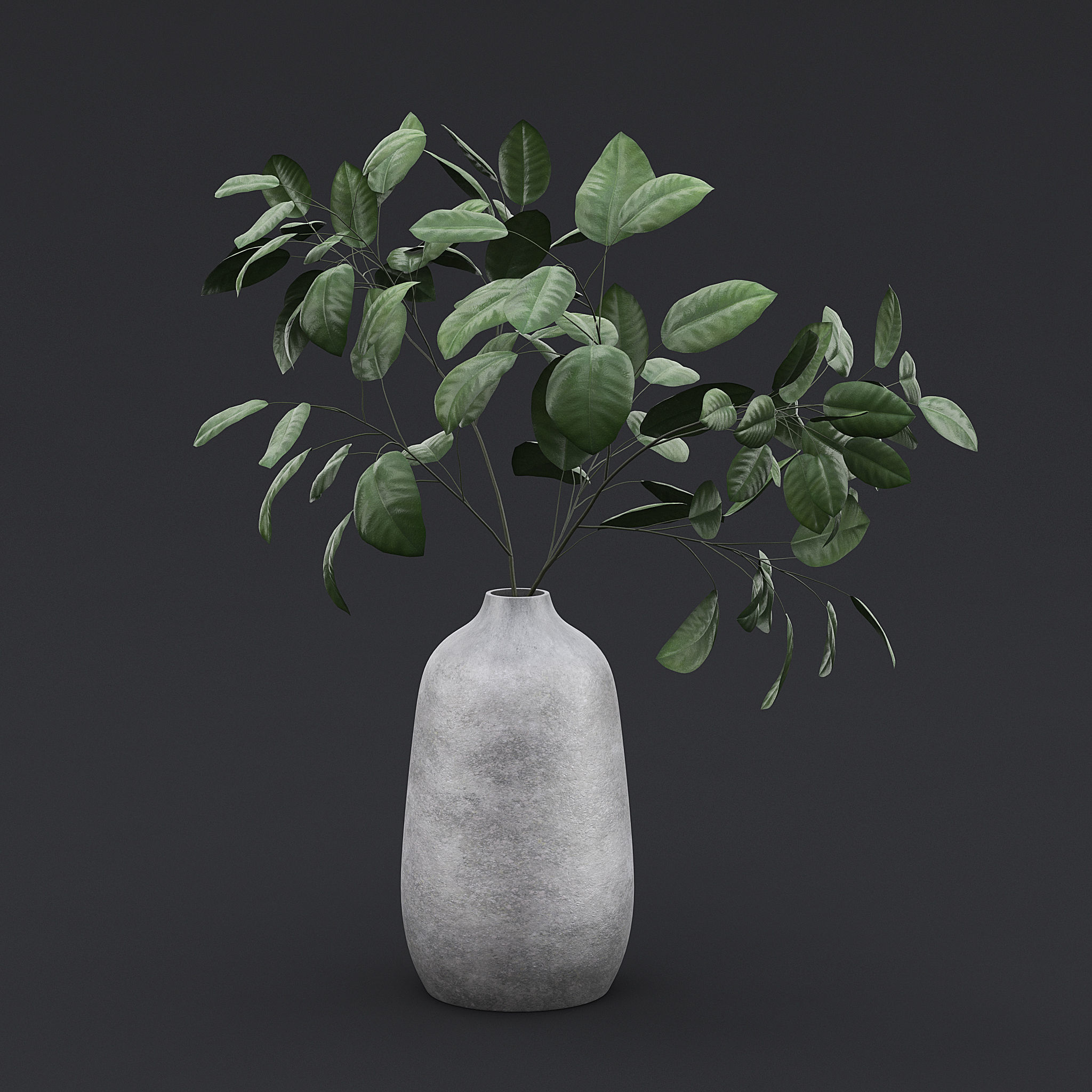 Tree Branch In Vase I 3D model_2