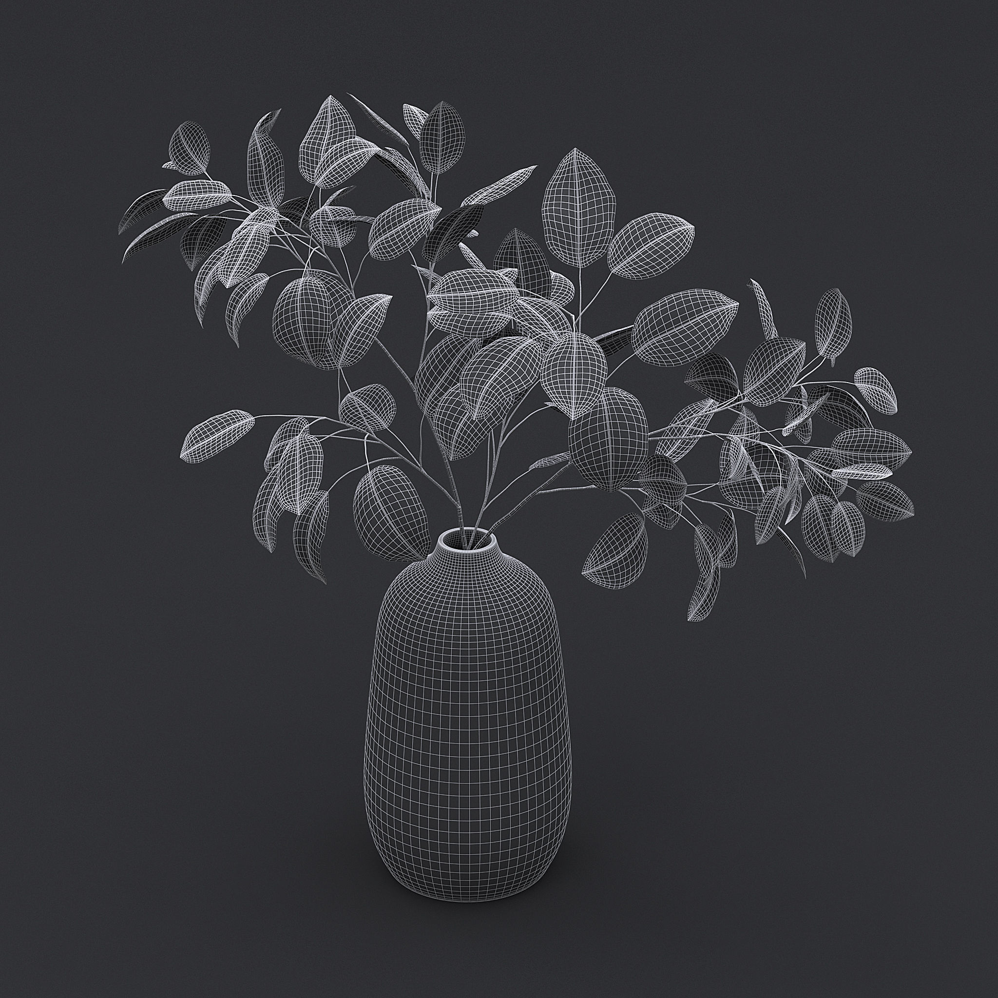 Tree Branch In Vase I 3D model_8