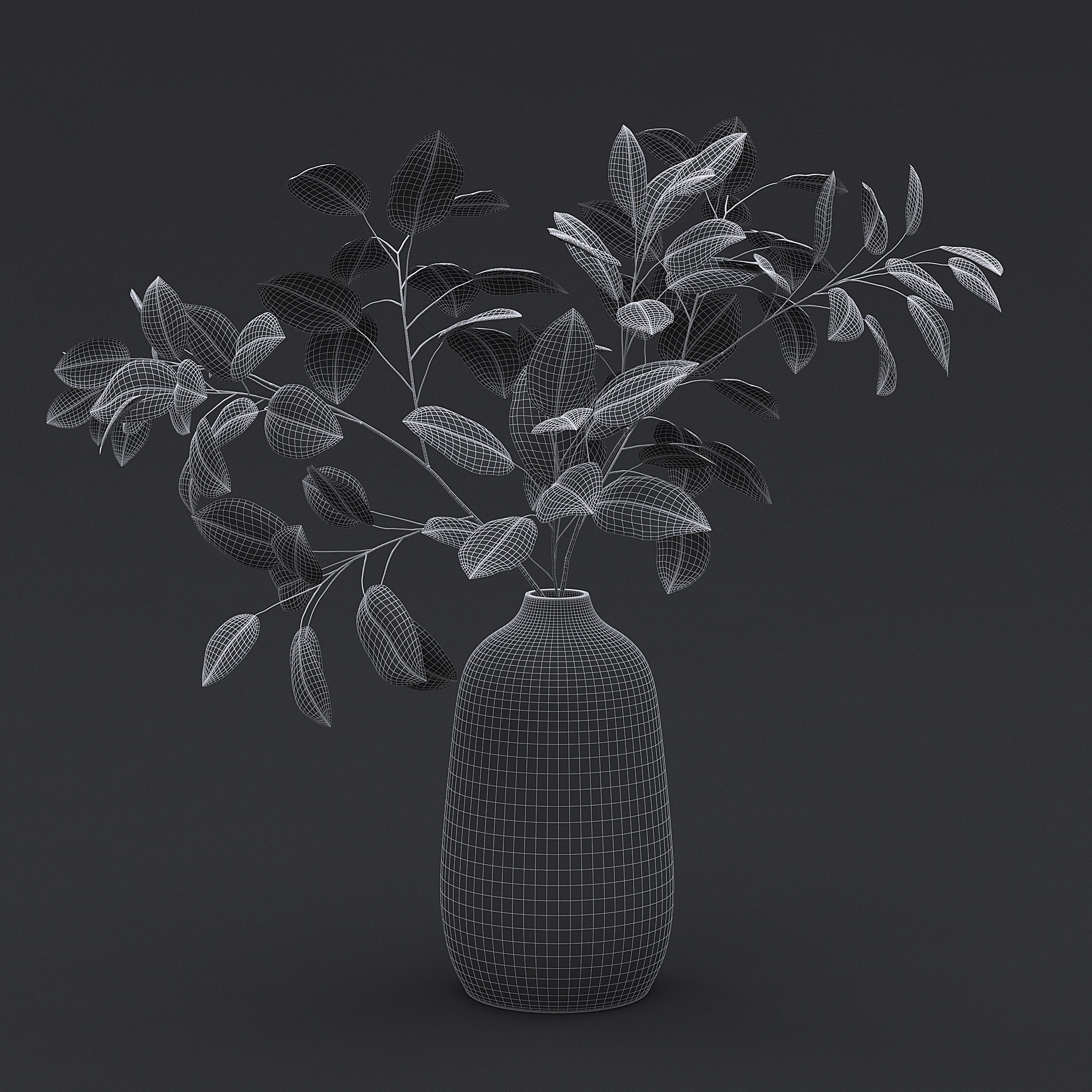 Tree Branch In Vase I 3D model_5