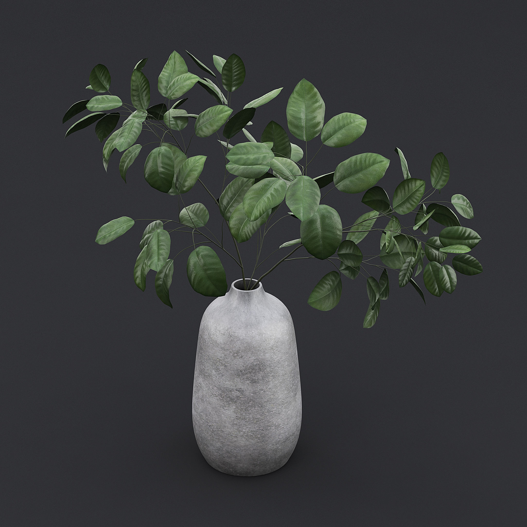 Tree Branch In Vase I 3D model_3