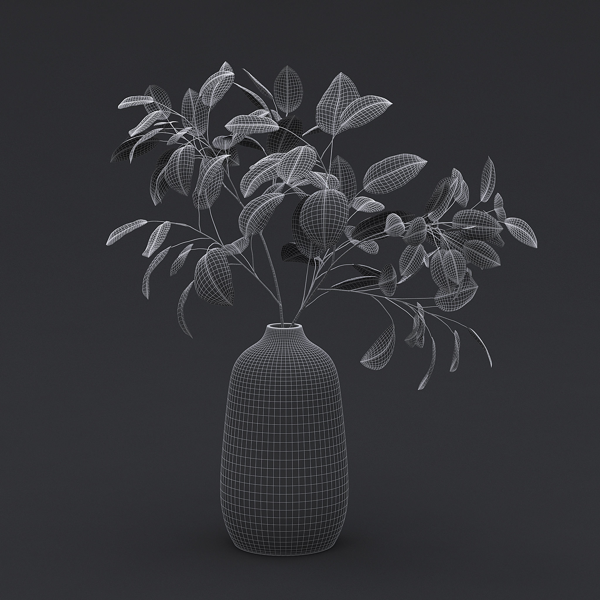 Tree Branch In Vase I 3D model_7