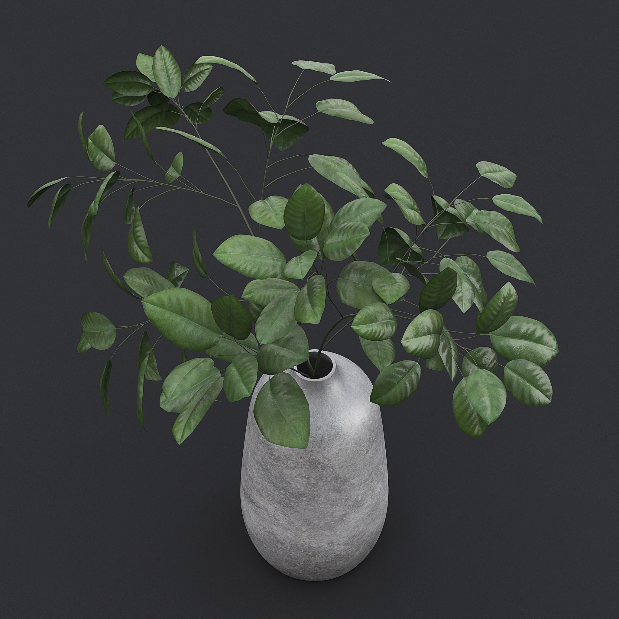 Tree Branch In Vase I 3D model_4