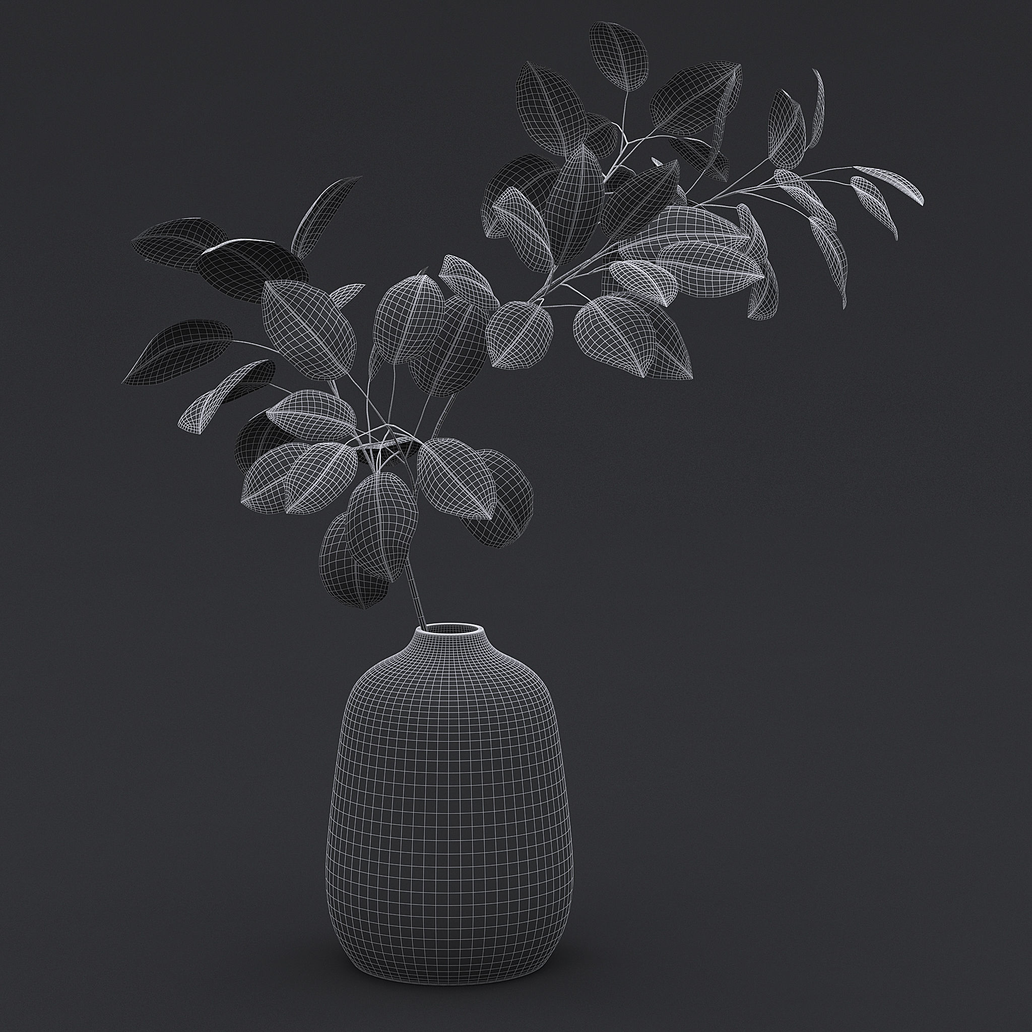Tree Branch In Vase II 3D model_5