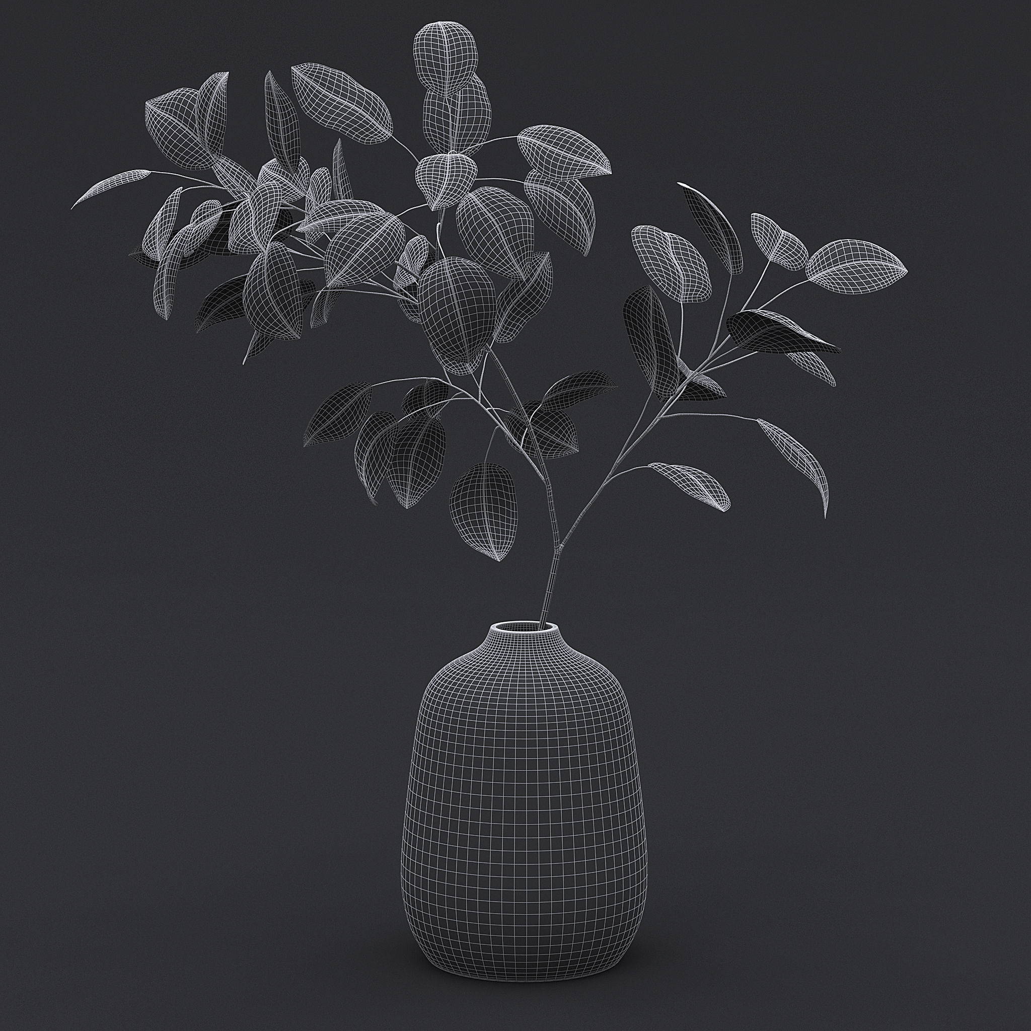Tree Branch In Vase II 3D model_7
