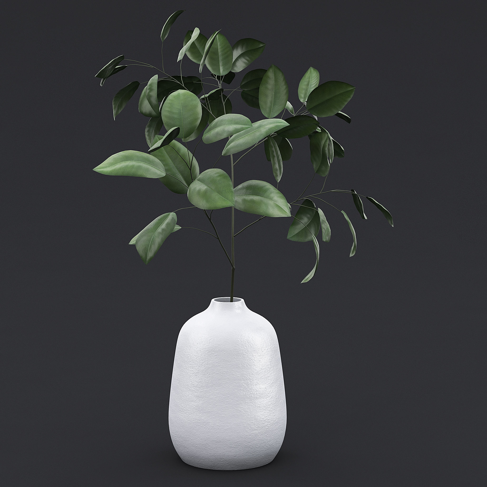 Tree Branch In Vase II 3D model_1