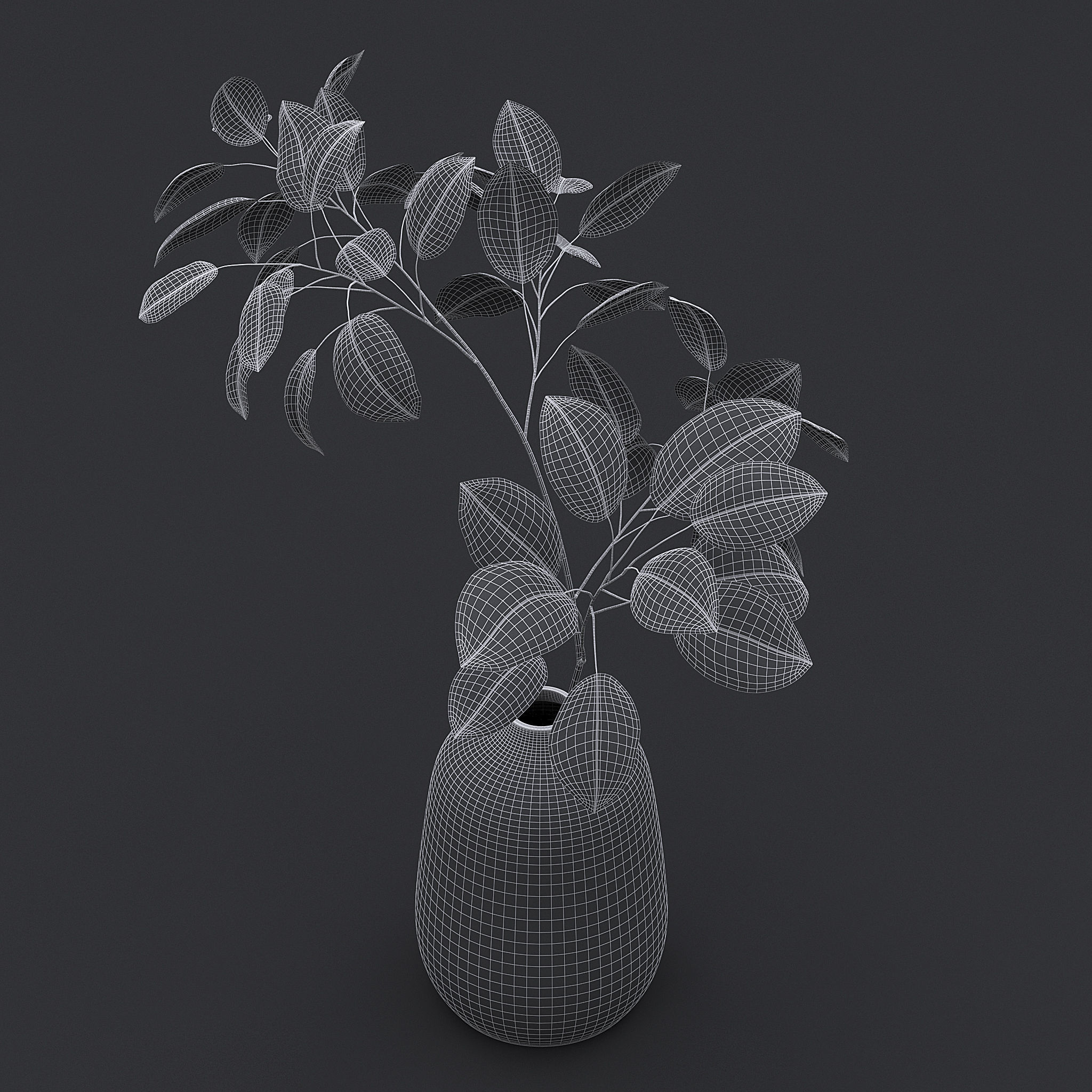 Tree Branch In Vase II 3D model_8