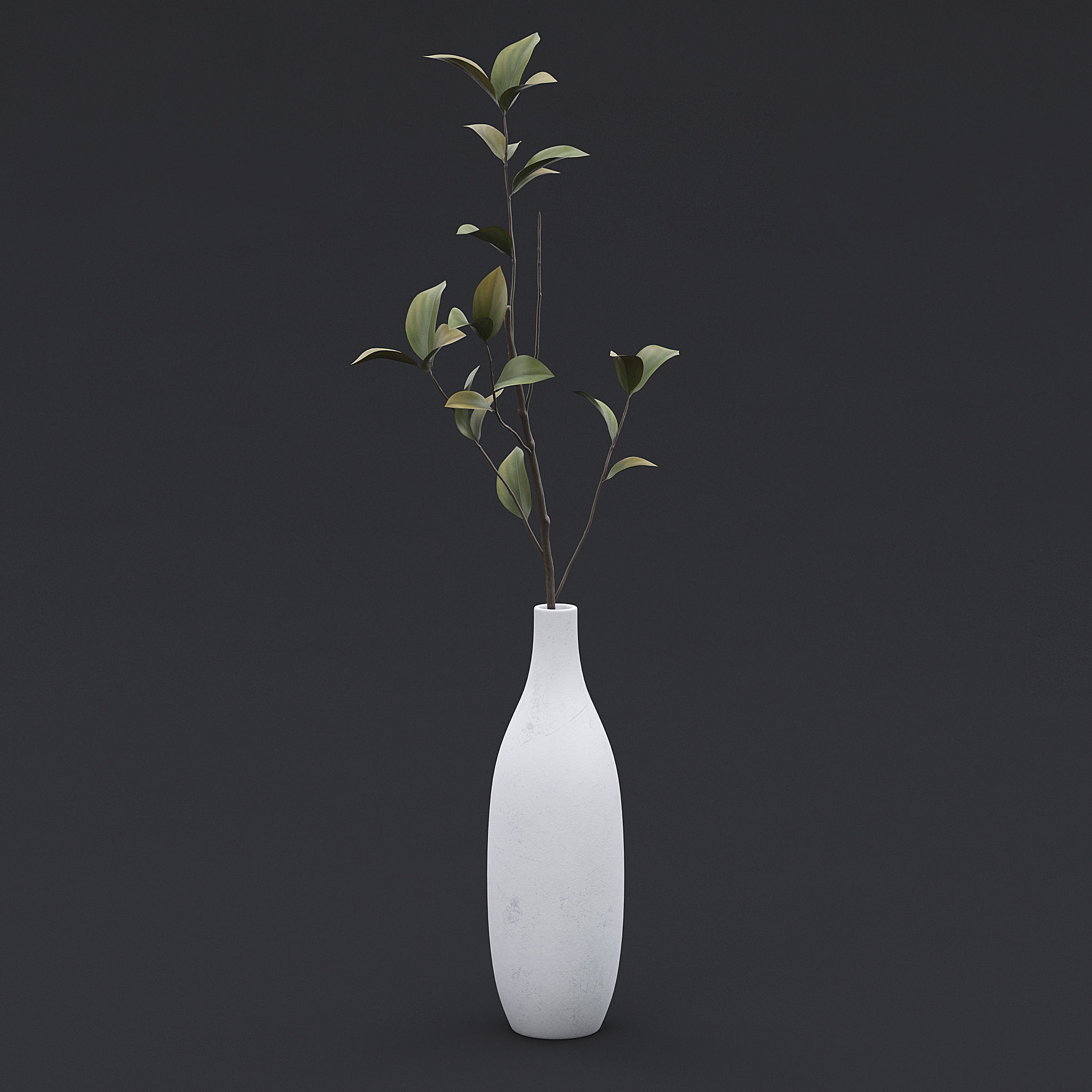 Tree Branch In Vase III 3D model_1