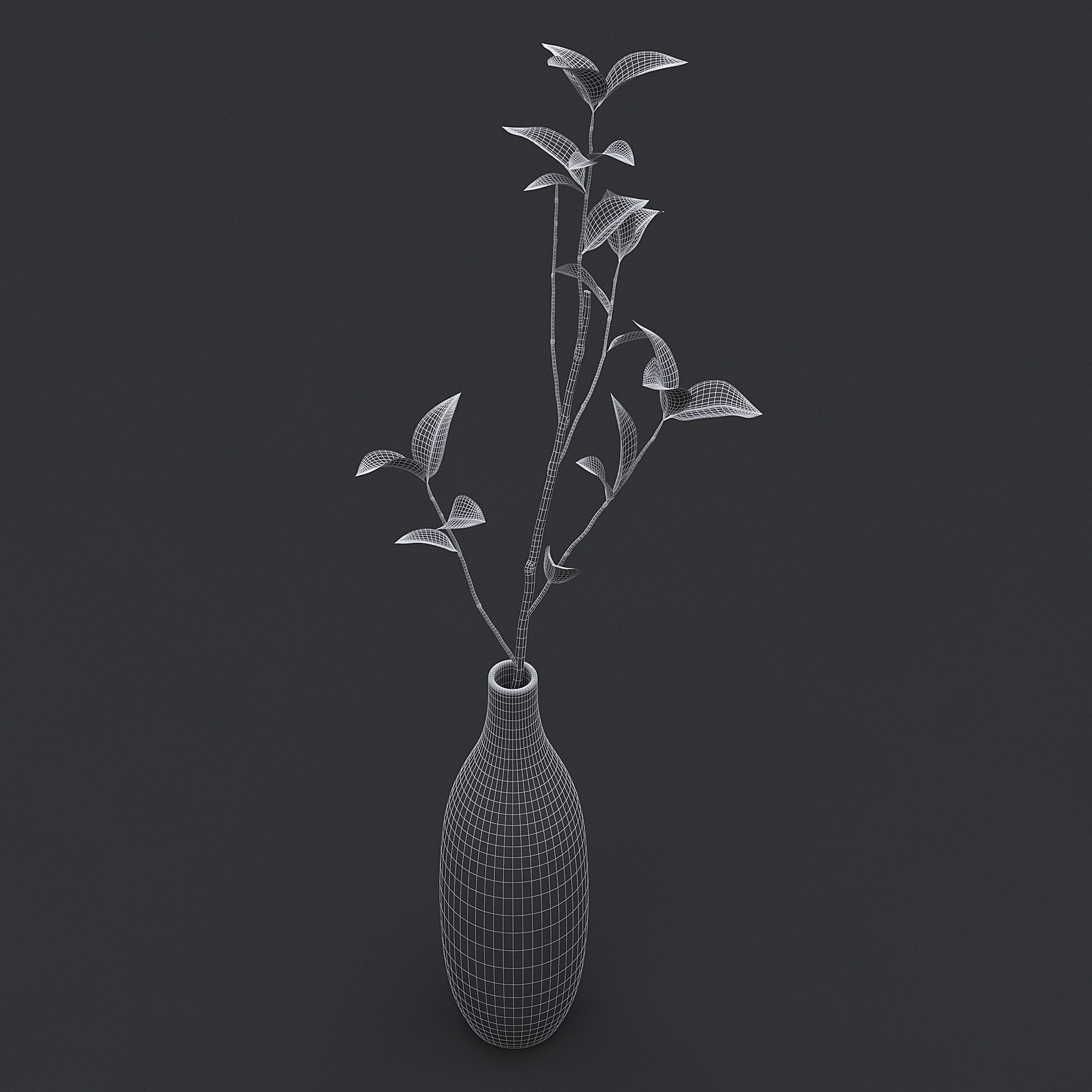 Tree Branch In Vase III 3D model_8
