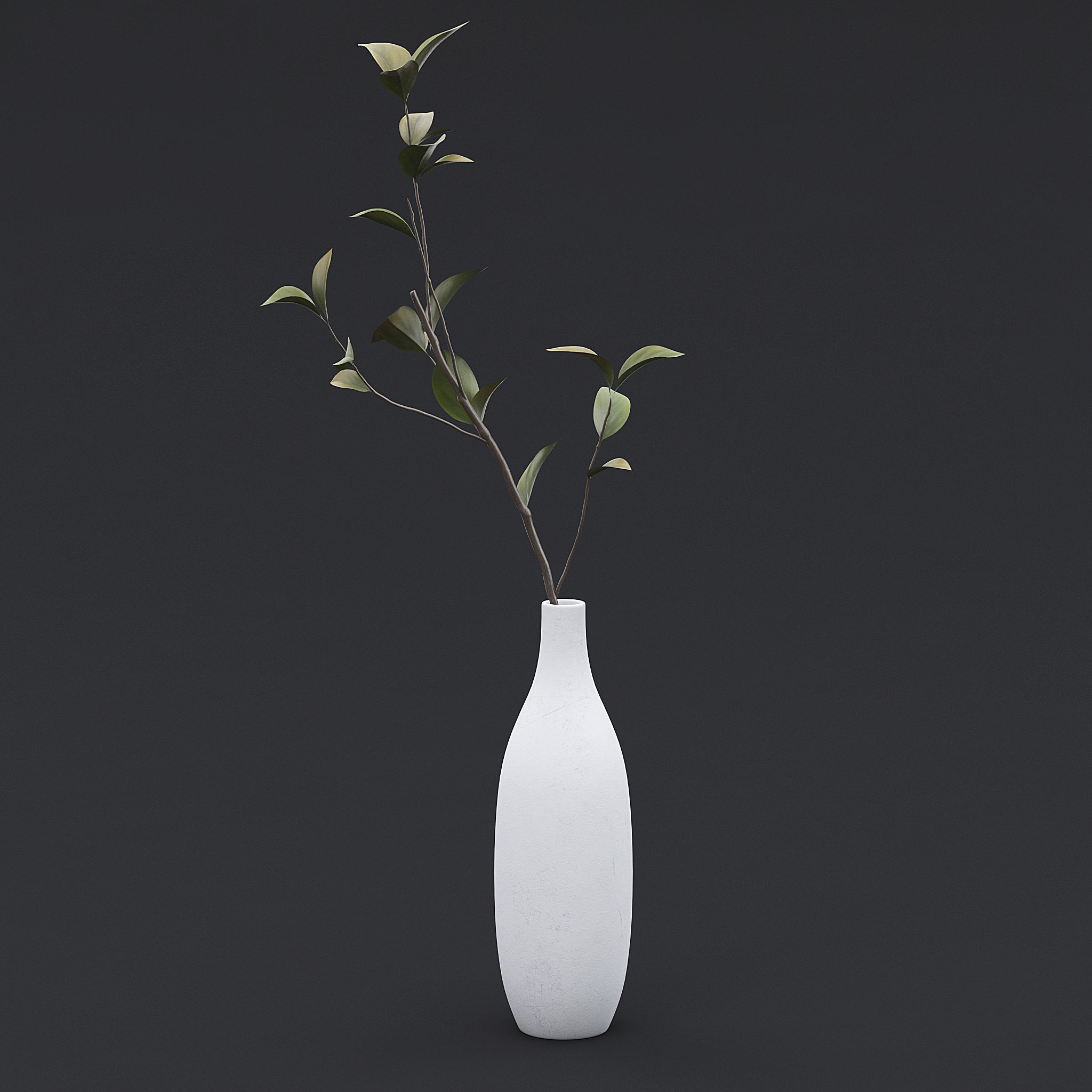 Tree Branch In Vase III 3D model_2